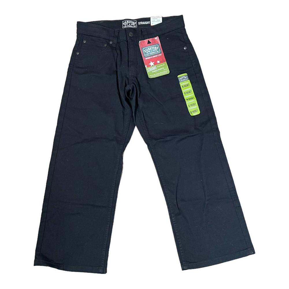 Levi's Strauss‎ Signature Boy Black Denim Jeans Straight Leg Size 29x25 NWT